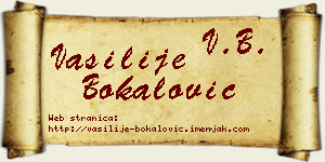 Vasilije Bokalović vizit kartica